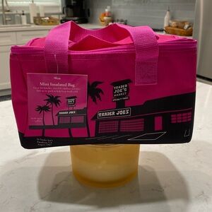 Pink Trader Joe’s mini insulated bag
